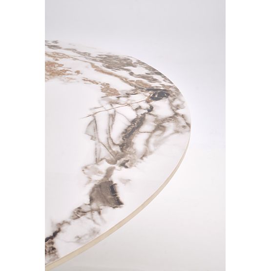 GARET Round Table, White Marble / Black (2p=1pc)