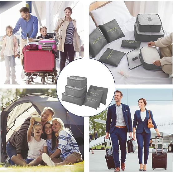 GAVIN Travel Organizer Set Grey