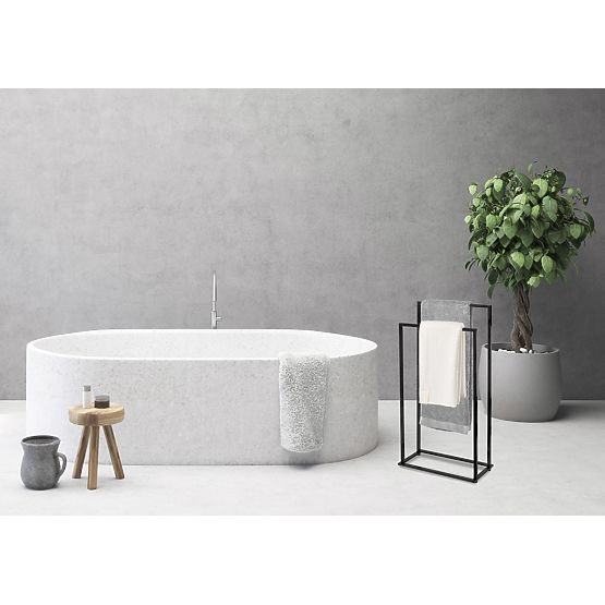 Gesi Black Towel Stand with 2 Arms