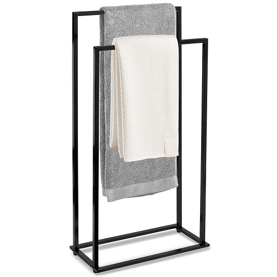Gesi Black Towel Stand with 2 Arms