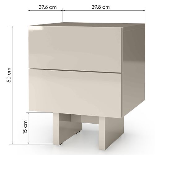 Glim Nightstand, Cashmere, Glossy