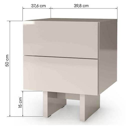Glim Nightstand, Cashmere, Glossy