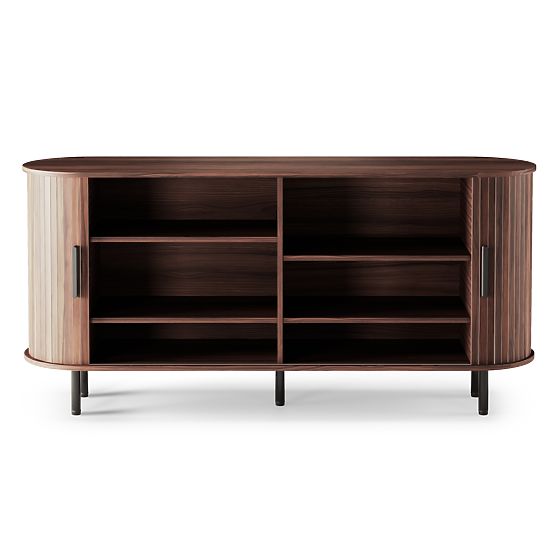 Gliss Dresser, Rounded, Slats, Dark Walnut