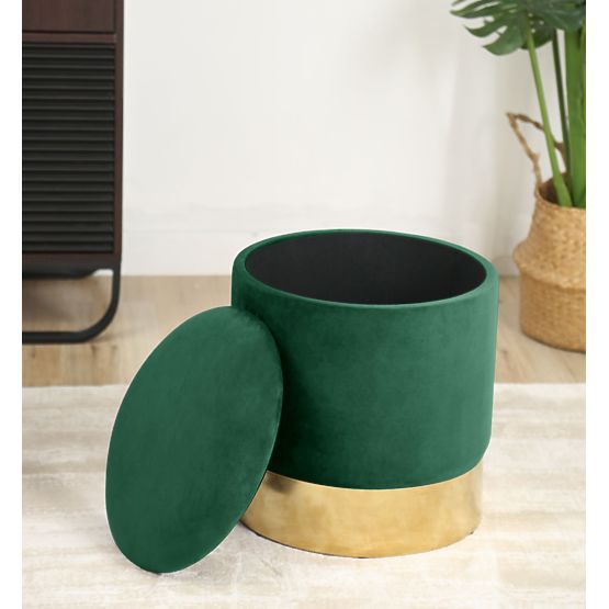 GOLDEN BOTTLE GREEN POUF