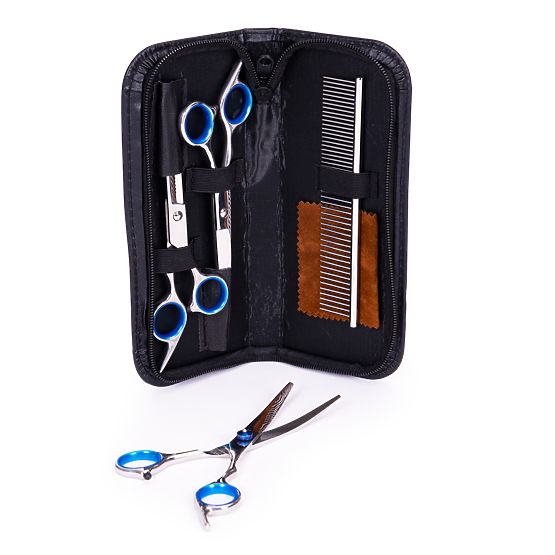 Grooming Set for Trimming Dogs and Cats Scissors Comb Case
