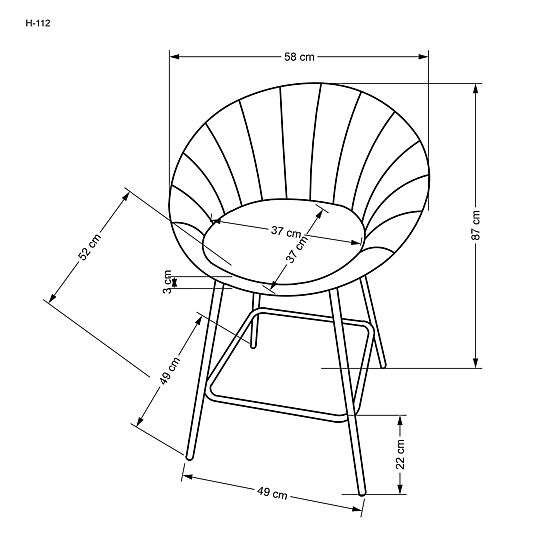 H112 Bar Stool Gray/Gold (2pcs)