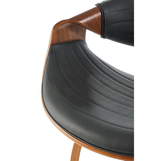 H123 Bar Stool Black / Walnut (1p=1pc)