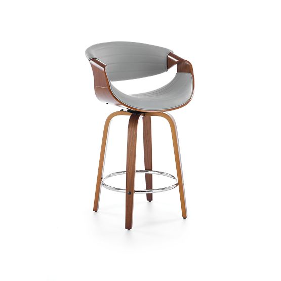H123 Bar Stool Grey/Walnut (1p=1pc)