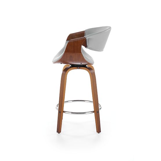 H123 Bar Stool Grey/Walnut (1p=1pc)