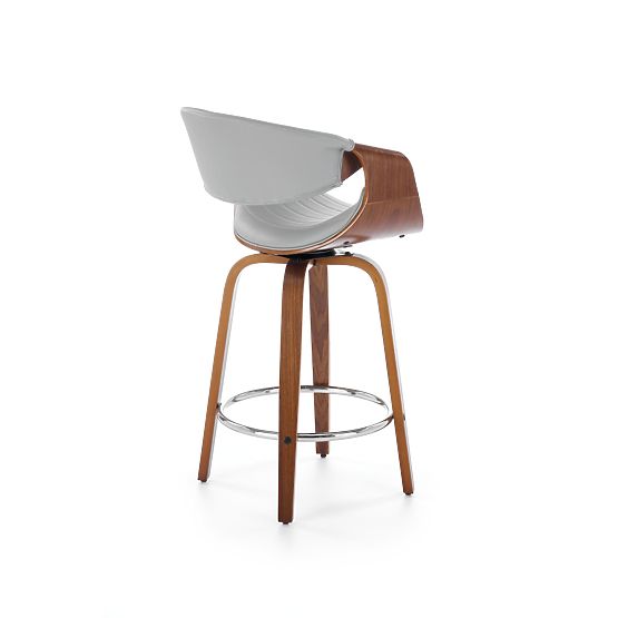 H123 Bar Stool Grey/Walnut (1p=1pc)