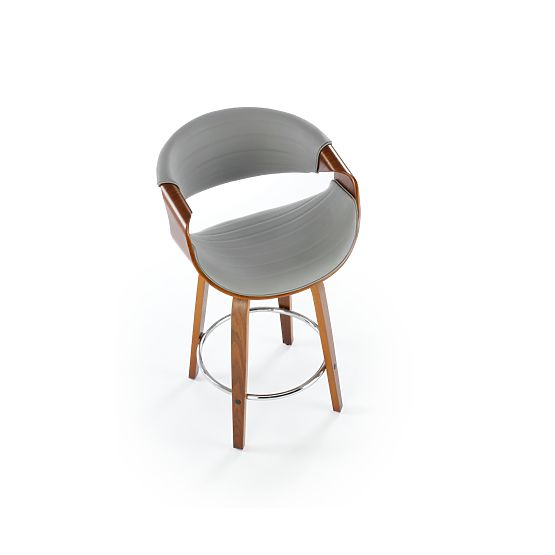 H123 Bar Stool Grey/Walnut (1p=1pc)