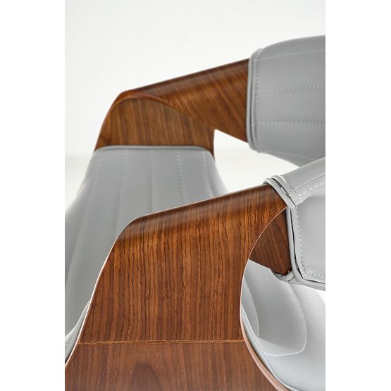 H123 Bar Stool Grey/Walnut (1p=1pc)