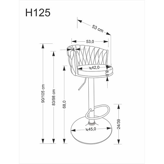 H126 Beige Bar Stool (1p=2 pcs)