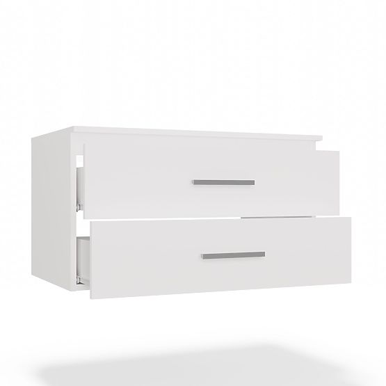 Hanging Bathroom Cabinet NEL 80 White with 2 Drawers Under Sink
