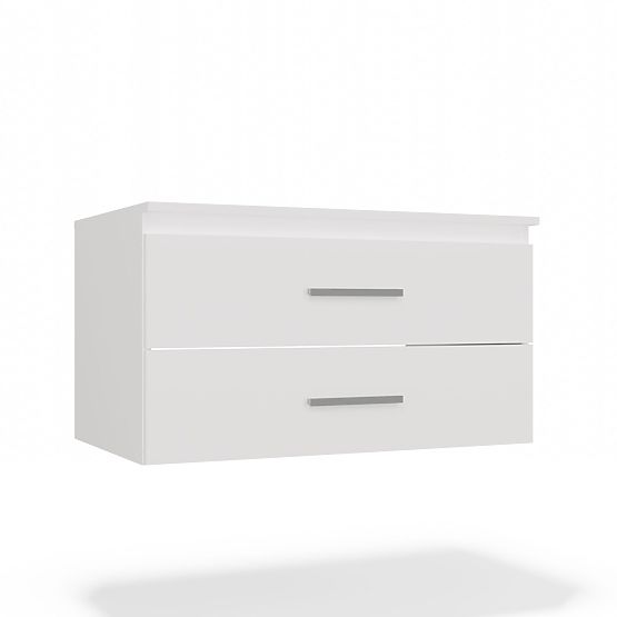 Hanging Bathroom Cabinet NEL 80 White with 2 Drawers Under Sink