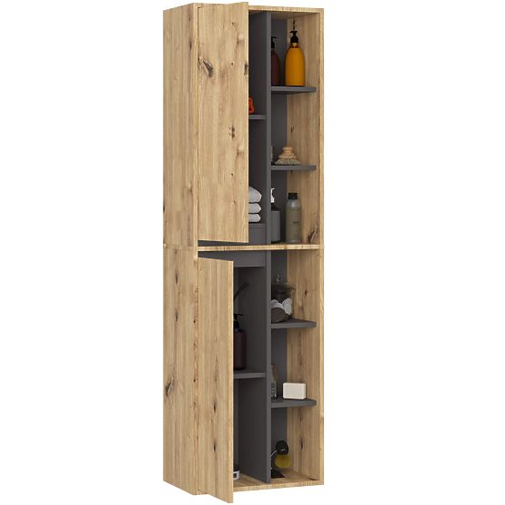 HANGING BATHROOM CABINET VAMI W50 2D 6P ARTISAN OAK / GRAPHITE GRAY