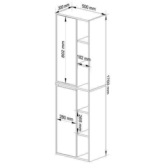 Hanging Bathroom Cabinet VAMI W50 Oak Craft / Black