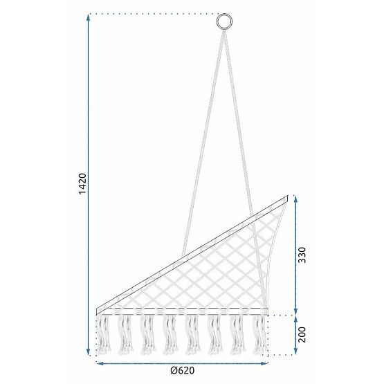 Hanging Boho Chair with Cushion Black 490129A