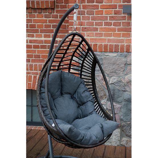 Hanging Chair BELLISSIMO (Chair + Frame) from Grey Technorattan, Free Cover
