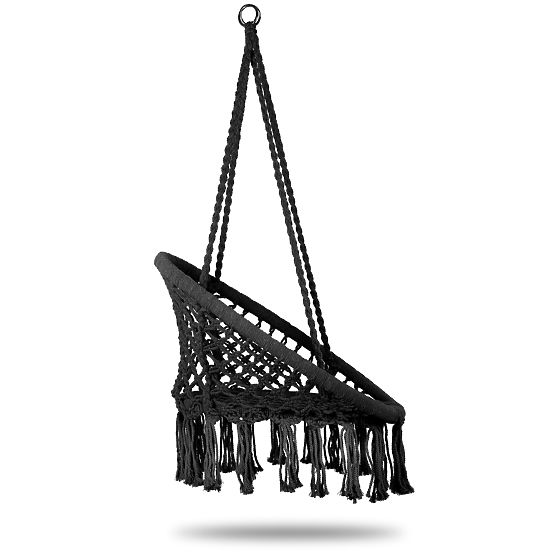 Hanging Chair Boho Garden Swing Black MultiGarden