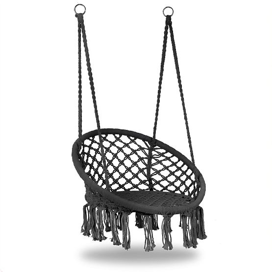 Hanging Chair Boho Garden Swing Stork Nest Grey MultiGarden