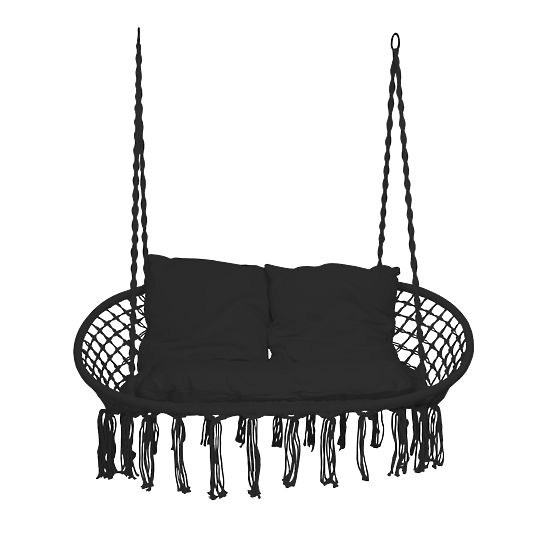 Hanging Chair Stork Nest LAGOS Black with Cushions