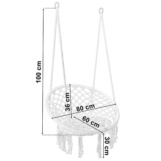 Hanging Chair Stork Nest TOGO with Black Cushions