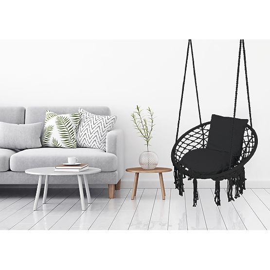 Hanging Chair Stork Nest TOGO with Black Cushions