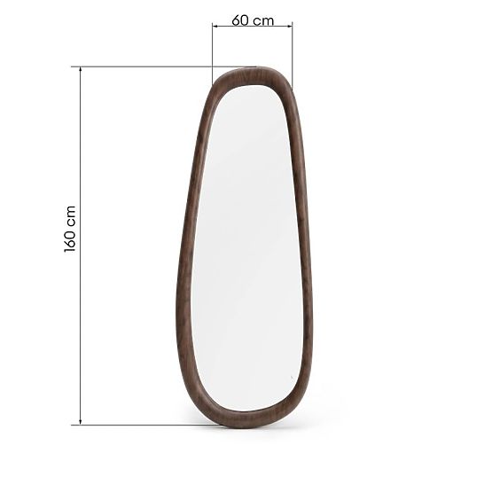 Hanging Mirror Aqila, Dark Walnut