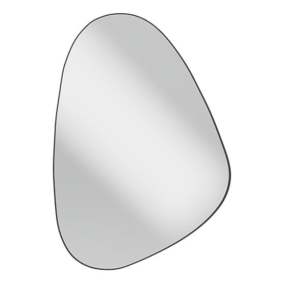 Hanging Mirror in Black Frame Libia, 76x51 cm, Irregular Shape