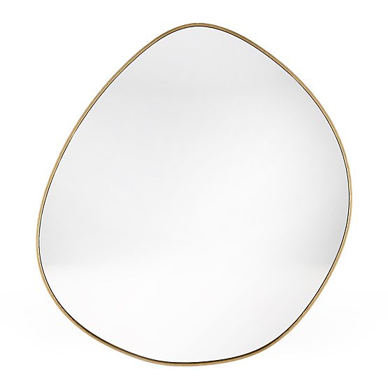Hanging Mirror in Gold Frame Alonzo, 64x60 cm, Irregular Shape