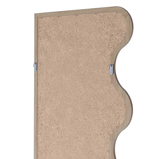 Hanging Mirror in Wavy Frame Noelie, 140x70 cm, Rectangular, Paulownia Wood, Natural