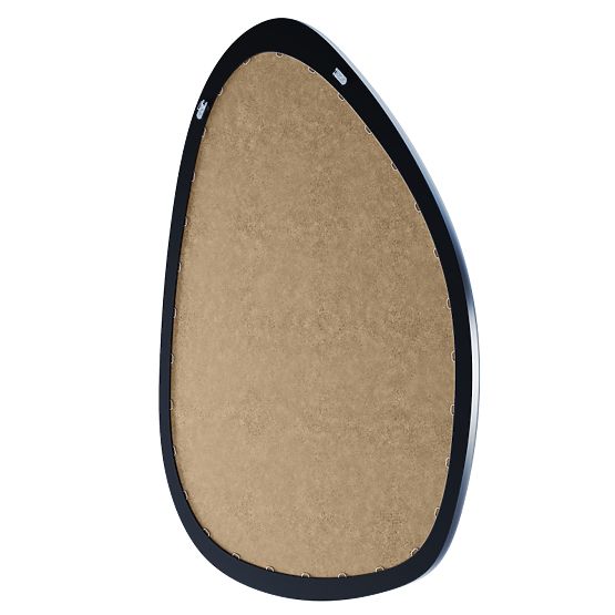 Hanging Mirror in Wooden Frame Lisa 70x90 cm, Irregular Shape, Black