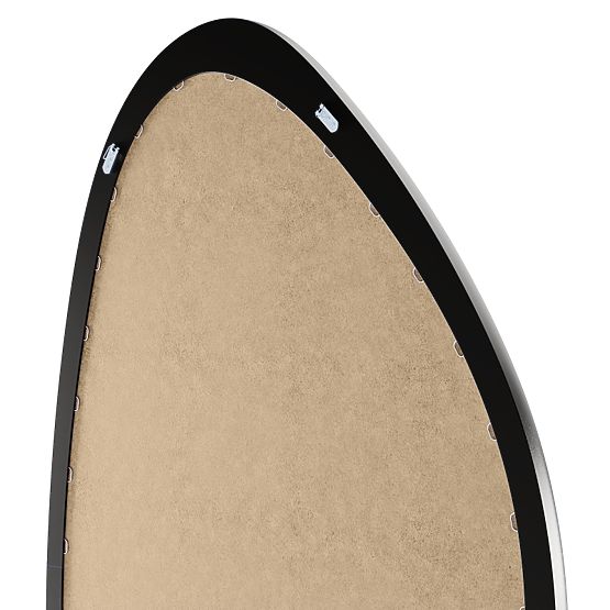 Hanging Mirror in Wooden Frame Lisa 70x90 cm, Irregular Shape, Black