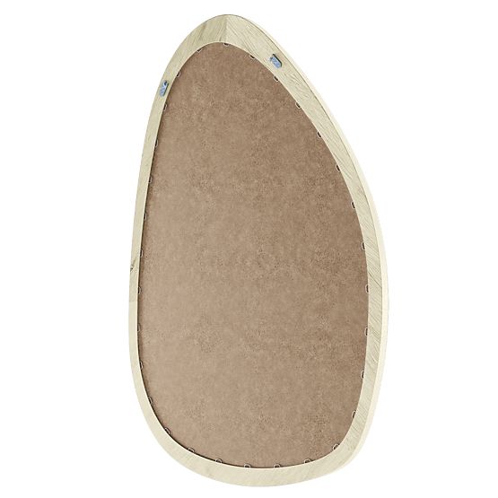 Hanging Mirror in Wooden Frame Lisa 70x90 cm, Irregular Shape, Natural