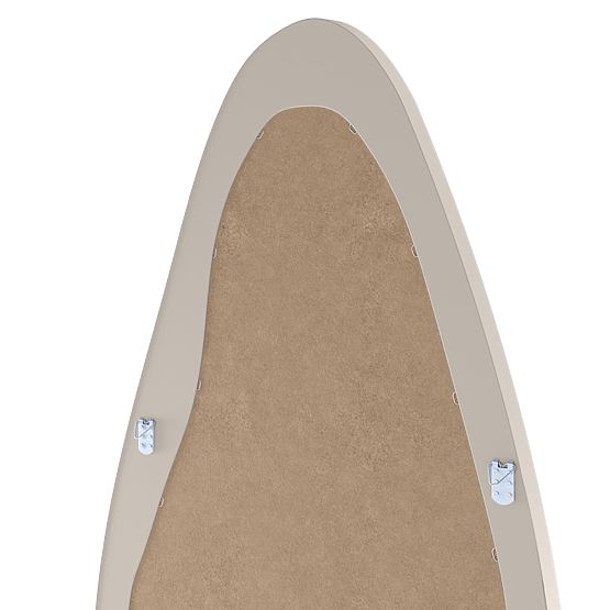 Hanging Mirror in Wooden Frame Mara, 180x80 cm, Irregular Shape, Cream