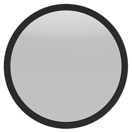 Hanging Mirror in Wooden Frame Sesto 60 cm, Round, Black