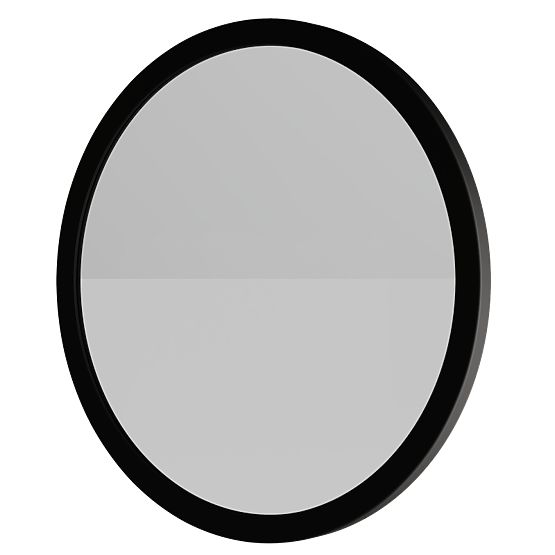 Hanging Mirror in Wooden Frame Sesto 60 cm, Round, Black