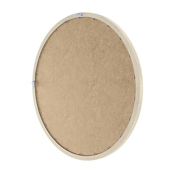 Hanging Mirror in Wooden Frame Sesto 60 cm, Round, Natural