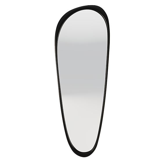 Hanging Mirror in Wooden Frame Sogno 60x165 cm, Irregular Shape, Black