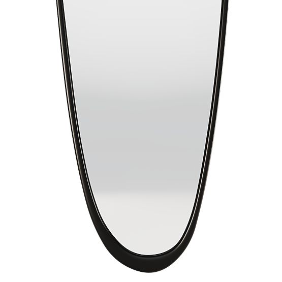Hanging Mirror in Wooden Frame Sogno 60x165 cm, Irregular Shape, Black