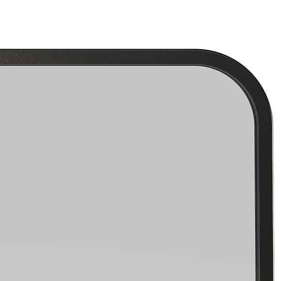Hanging Mirror in Wooden Frame Spira 60x160 cm, Rectangular, Rounded, Black