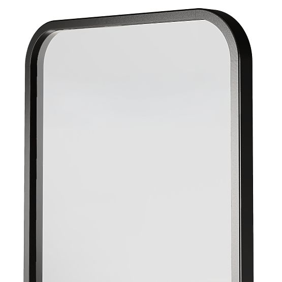 Hanging Mirror in Wooden Frame Spira 60x160 cm, Rectangular, Rounded, Black