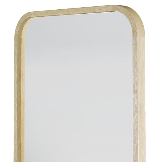 Hanging Mirror in Wooden Frame Spira 60x160 cm, Rectangular, Rounded, Natural