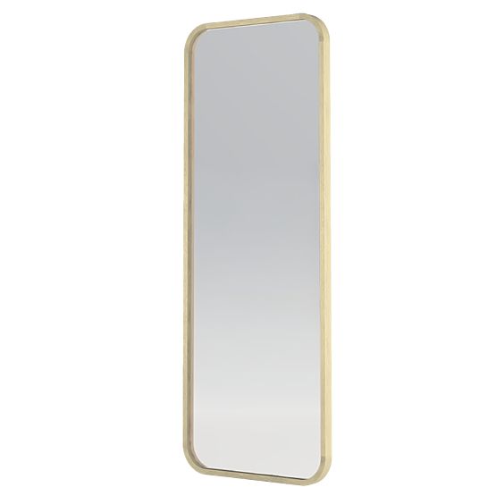 Hanging Mirror in Wooden Frame Spira 60x160 cm, Rectangular, Rounded, Natural