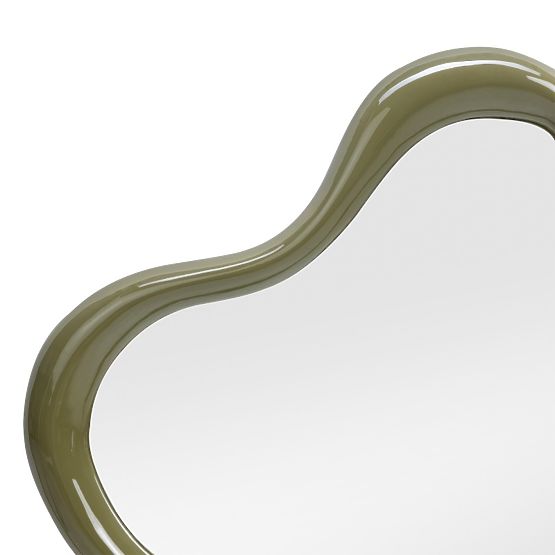 Hanging Mirror Izzi, Irregular, Light Green, Glossy