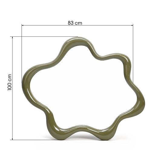 Hanging Mirror Izzi, Irregular, Light Green, Glossy