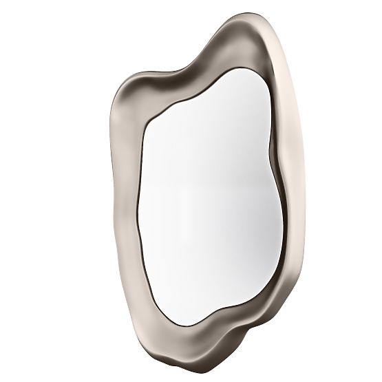 Hanging Mirror Leonardo, 60x90 cm, Irregular Shape, Gray-Beige