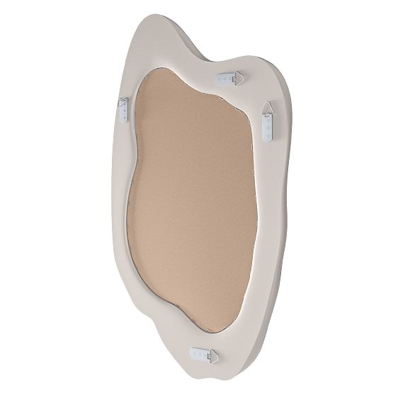 Hanging Mirror Leonardo, 60x90 cm, Irregular Shape, Gray-Beige