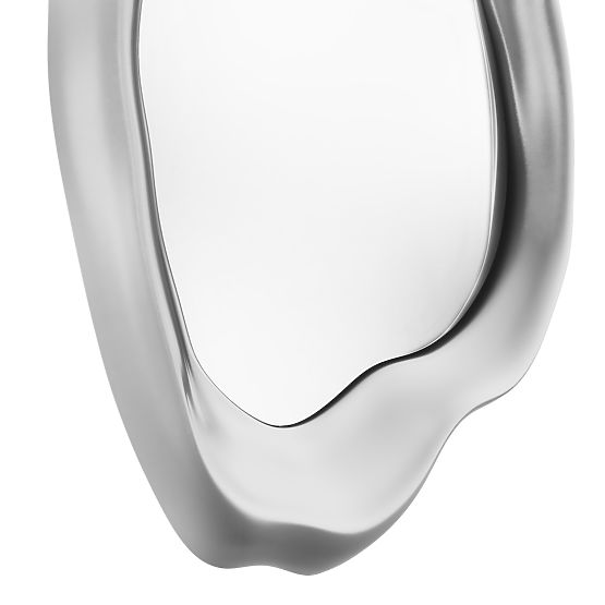 Hanging Mirror Leonardo, 60x90 cm, Irregular Shape, Silver